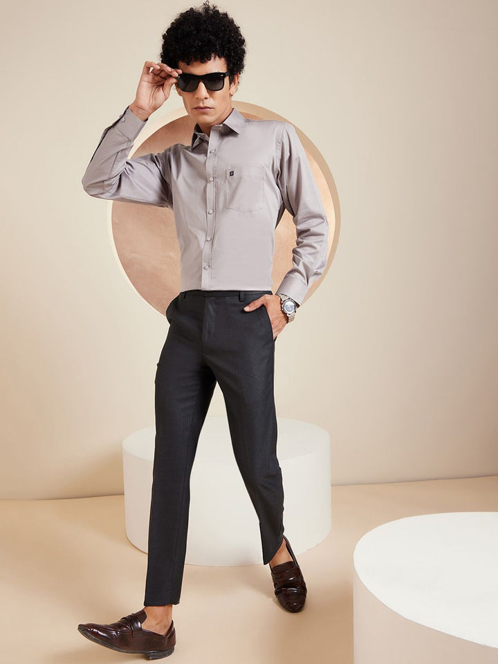 DENNISON Men Smart Tapered Fit Easy Wash Trousers