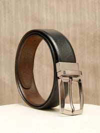 Teakwood Leathers Men Textured Leather Reversible Belt
