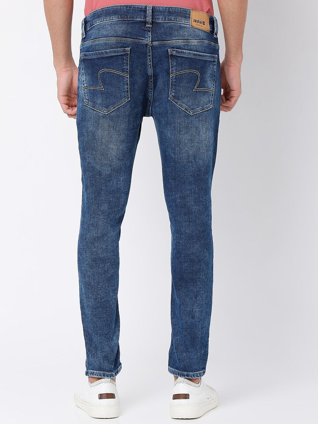 SPYKAR Men Blue Kano Slim Fit Low Distress Light Fade Jeans