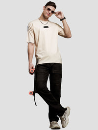 ADRO Men Typography Printed Raw Edge T-shirt