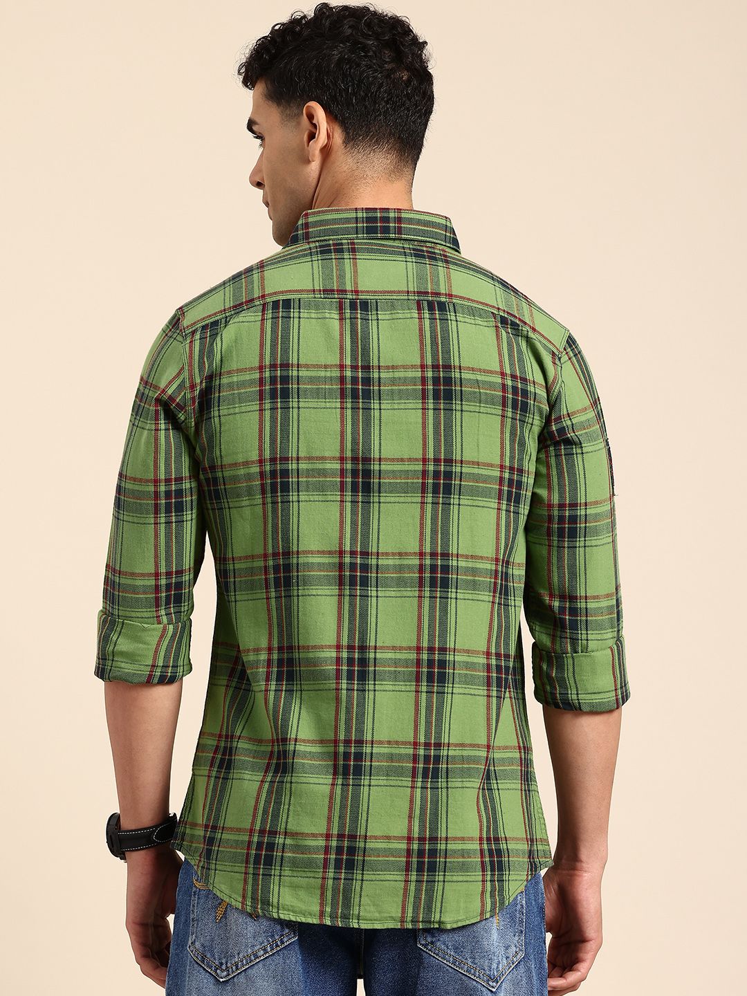 Being Human Pure Cotton Slim Fit Checked Casual Shirt