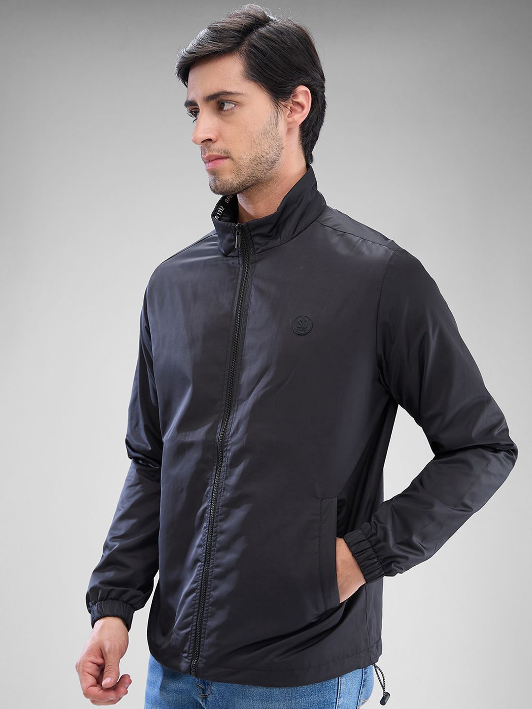 SPYKAR Men Solid Mock Collar Sporty Jacket