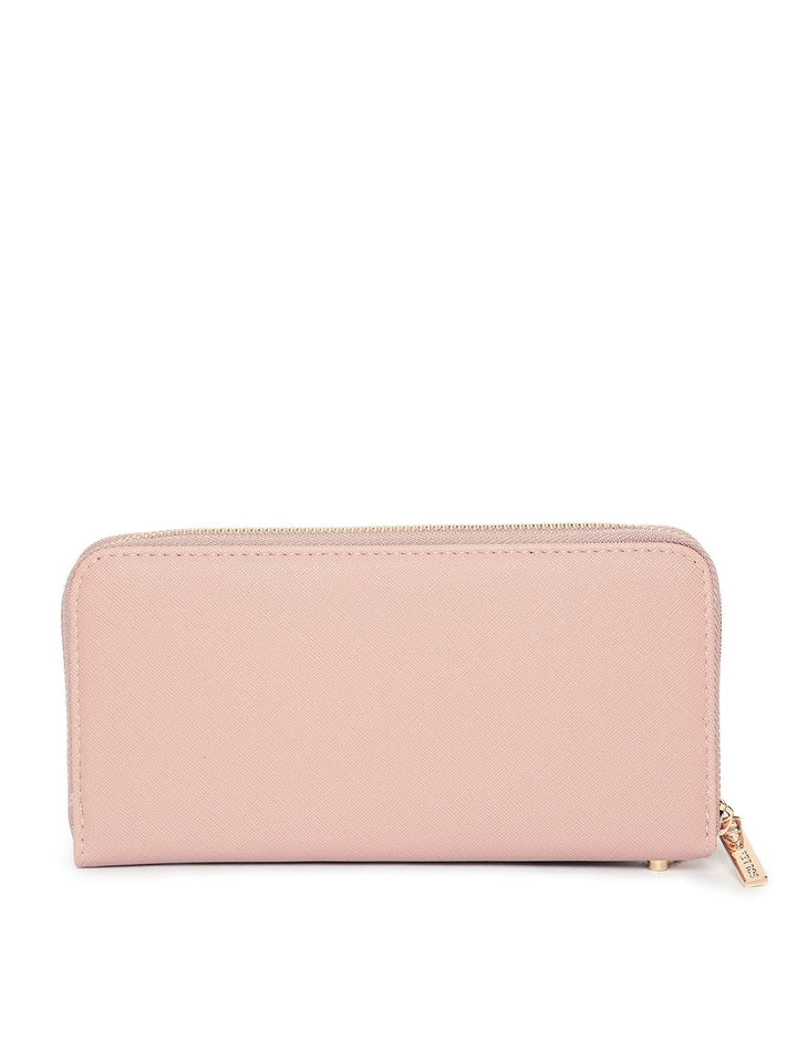 Lino Perros Women Pink Solid Zip Around Wallet