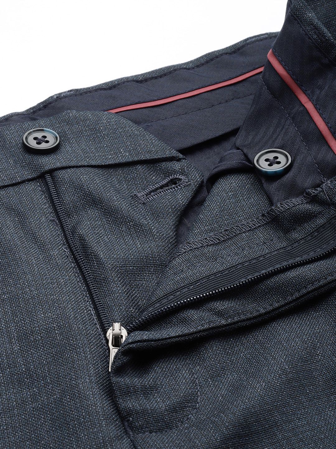 Raymond Men Self Design Textured Slim Fit Formal Trousers
