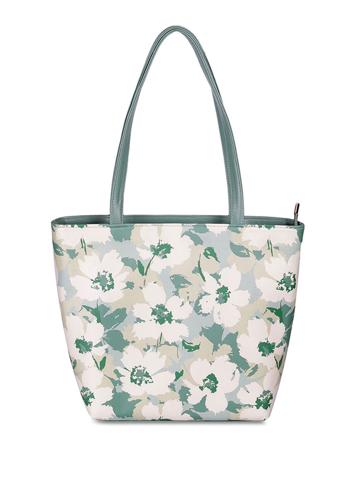 Mochi Women Floral Printed Oversized Structured Tote Bag