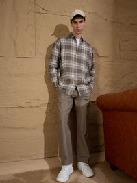 DENNISON Men's Tartan Checked Drop shoulder Oversized Shirt