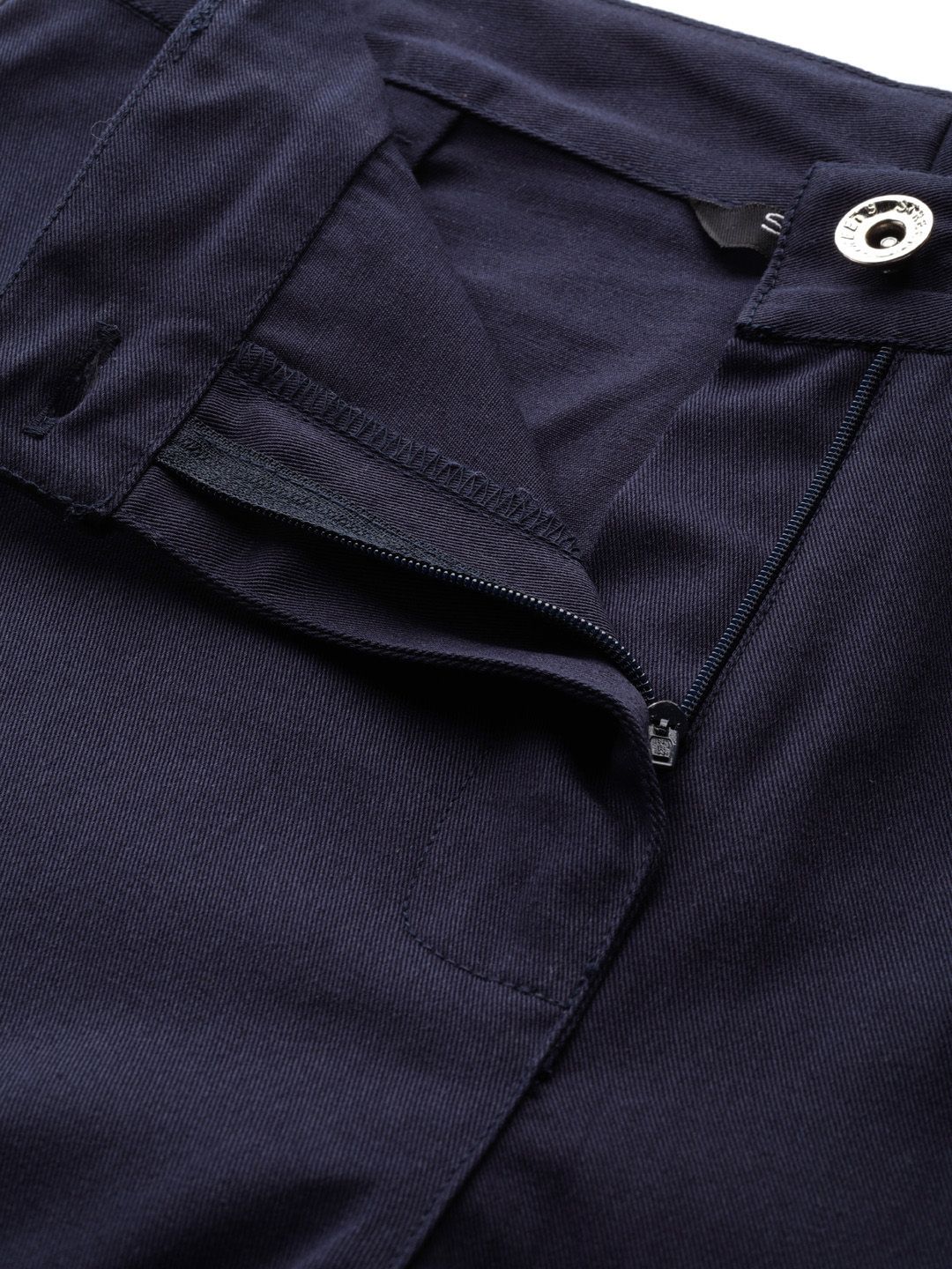 STREET 9 Women Navy Blue Regular Fit Solid Cargos