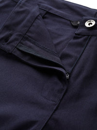 STREET 9 Women Navy Blue Regular Fit Solid Cargos