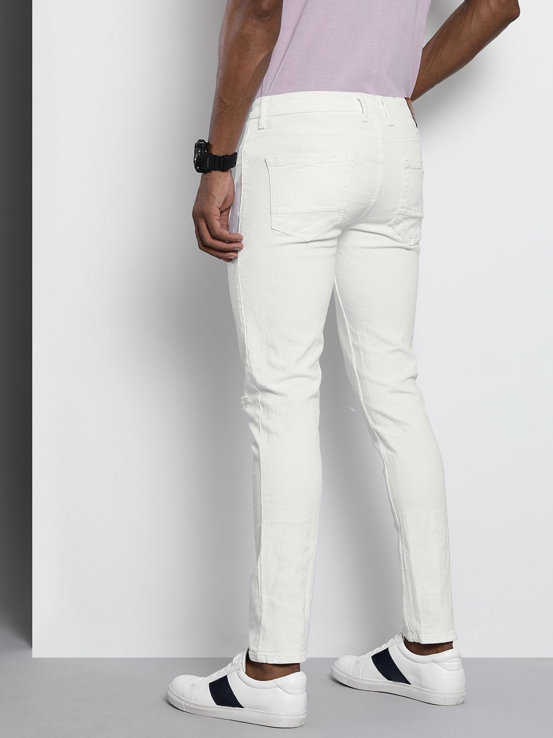 The Indian Garage Co Men White Slim Fit Jeans