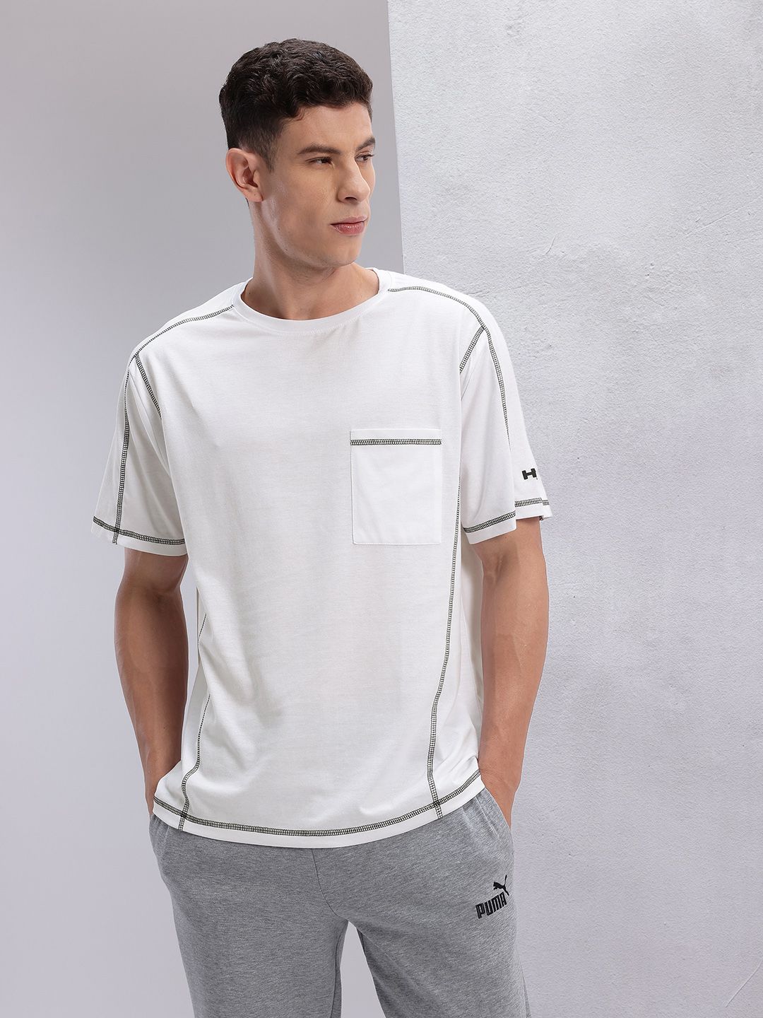 HRX by Hrithik Roshan Men Contrast Stitch T-shirt