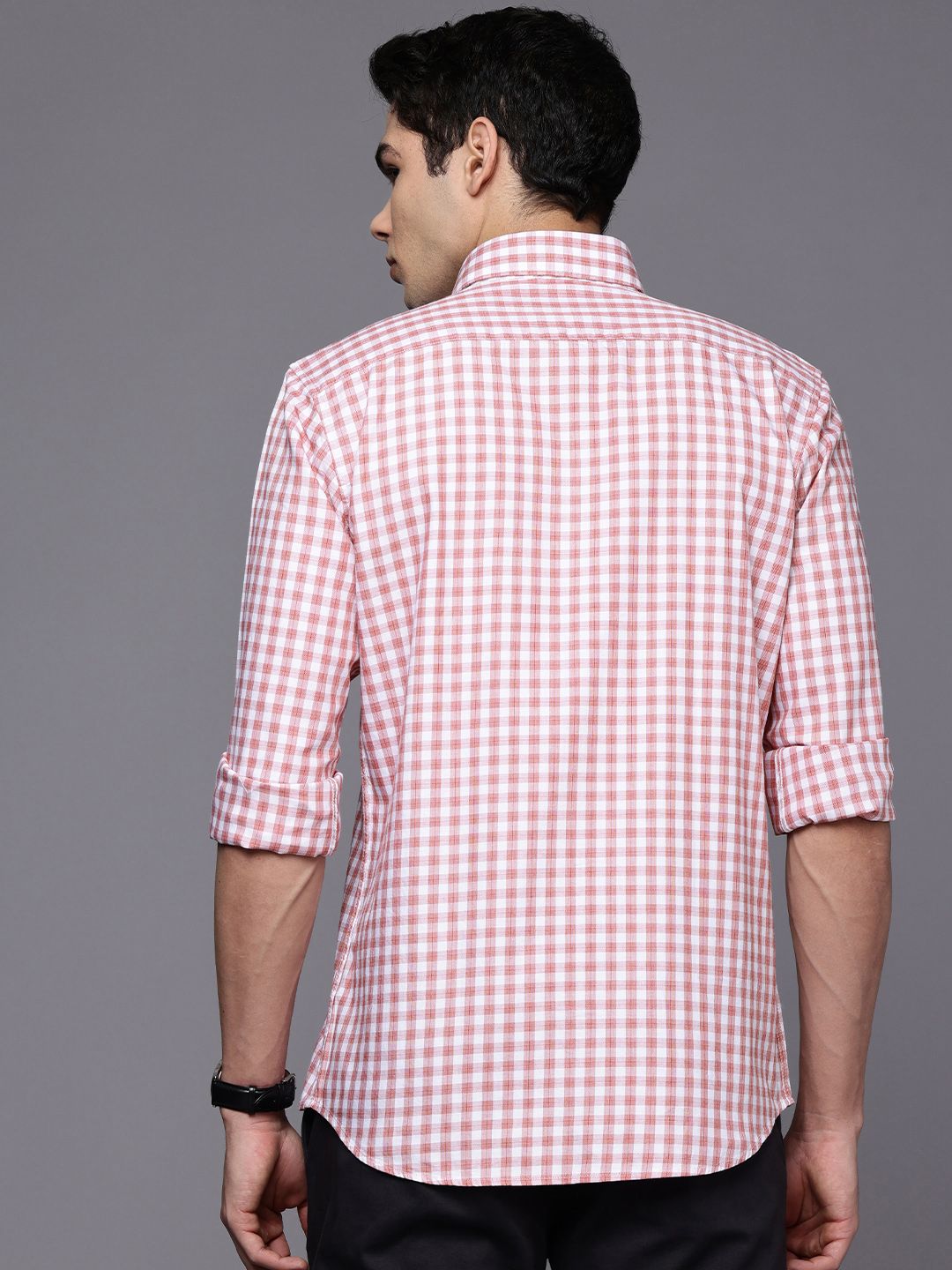 Raymond Pure Cotton Slim Fit Checked Casual Shirt