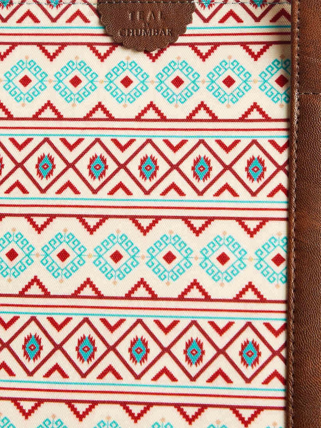 TEAL BY CHUMBAK Floral Printed Structured Handheld Bag