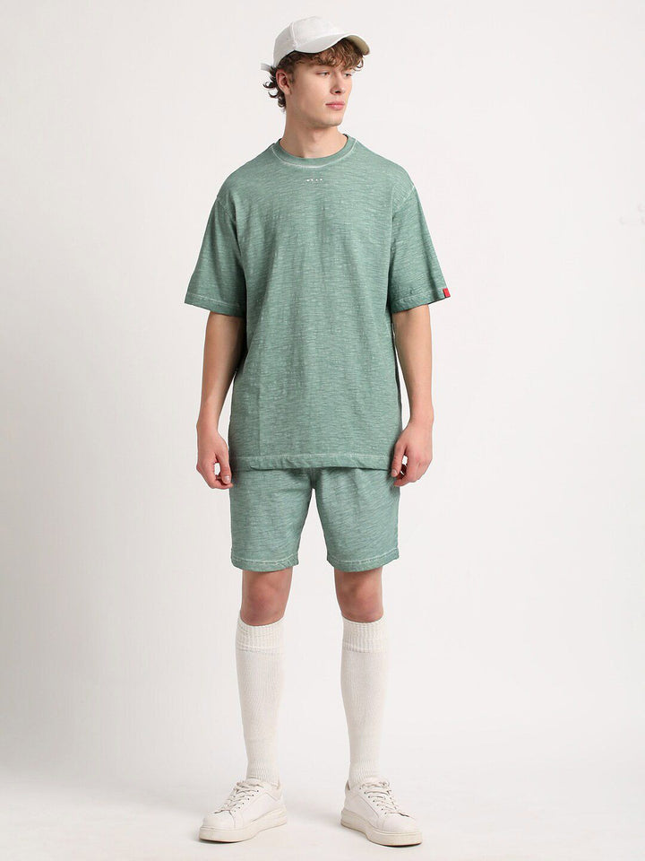 THE BEAR HOUSE Round Neck Drop-Shoulder Pure Cotton T-shirt