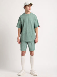 THE BEAR HOUSE Round Neck Drop-Shoulder Pure Cotton T-shirt