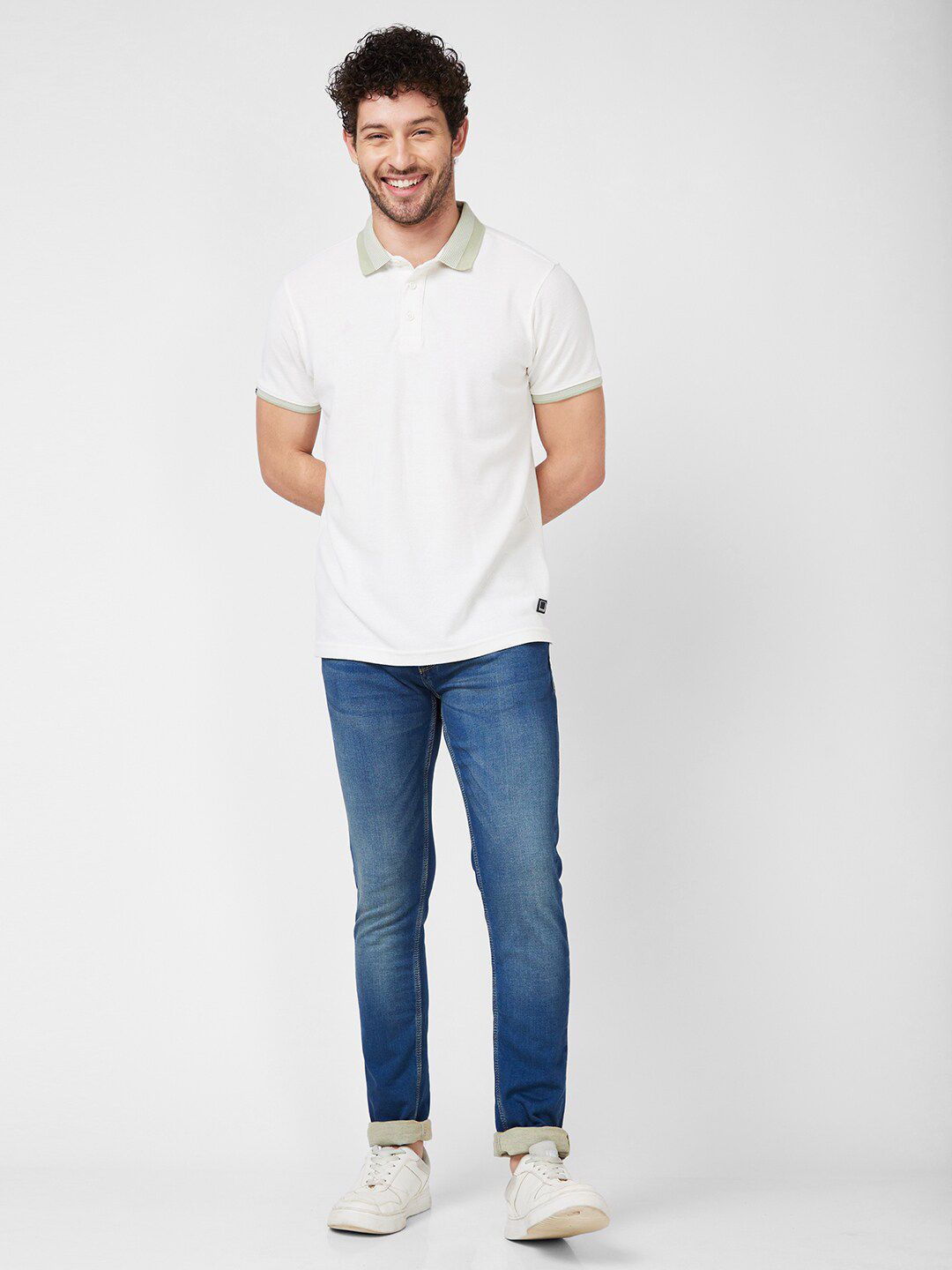 SPYKAR Polo Collar Short Sleeves Slim Fit T-shirt
