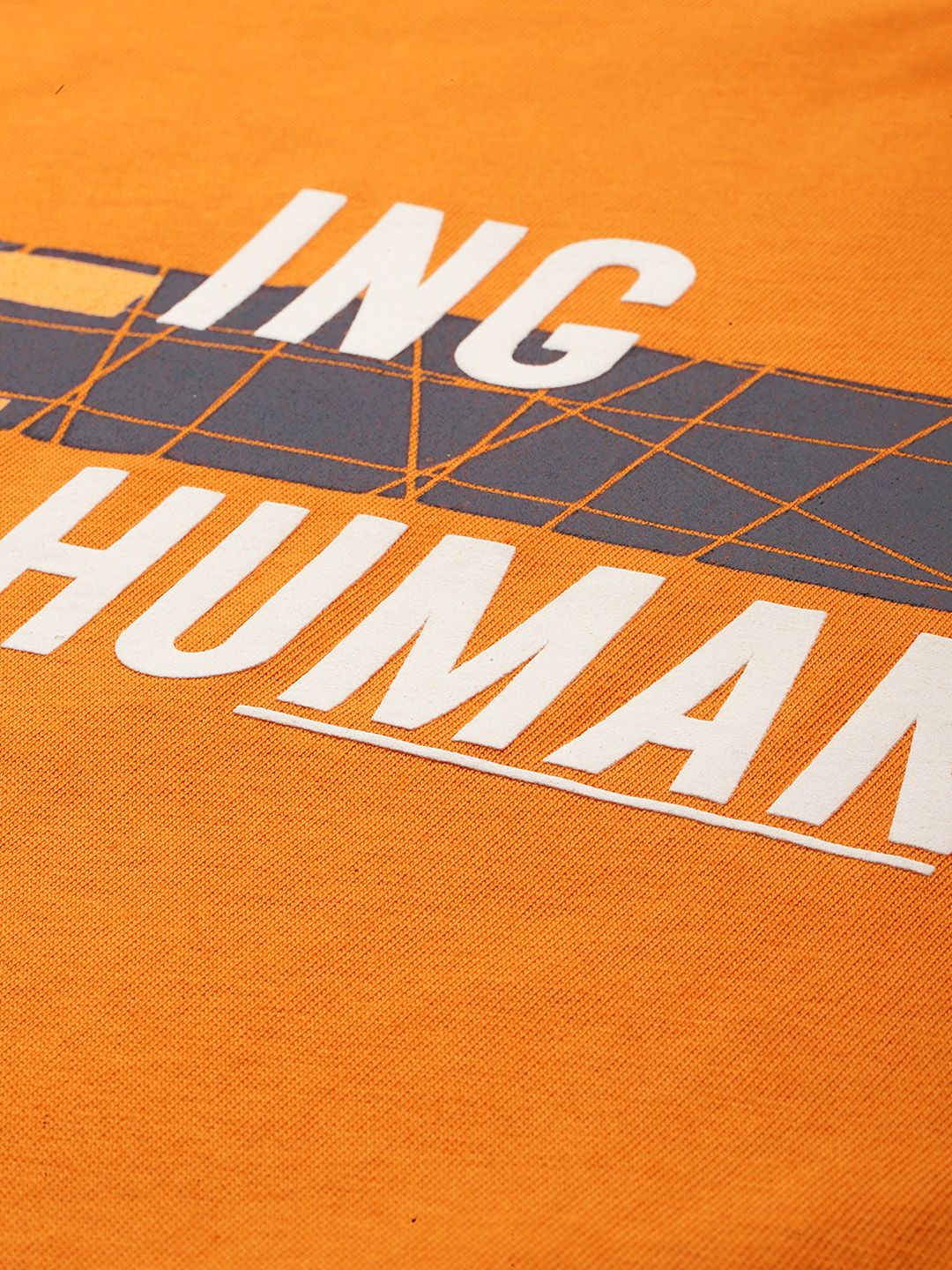 Being Human Brand Logo Printed Drop-Shoulder Sleeves Pure Cotton Easy Fit T-shirt