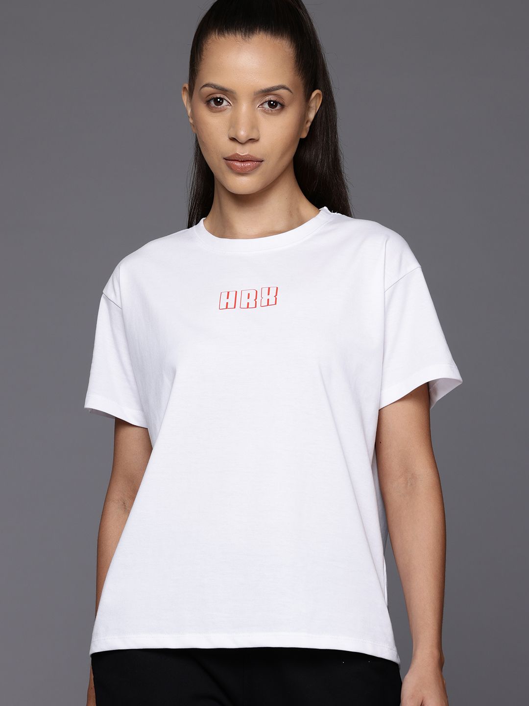 HRX by Hrithik Roshan Printed Drop-Shoulder Sleeves Lifestyle T-shirt