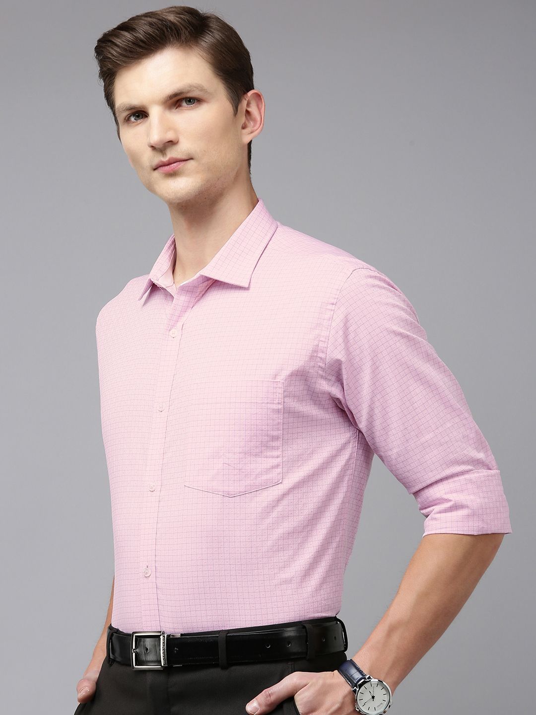 Park Avenue Pure Cotton Slim Fit Checked Formal Shirt