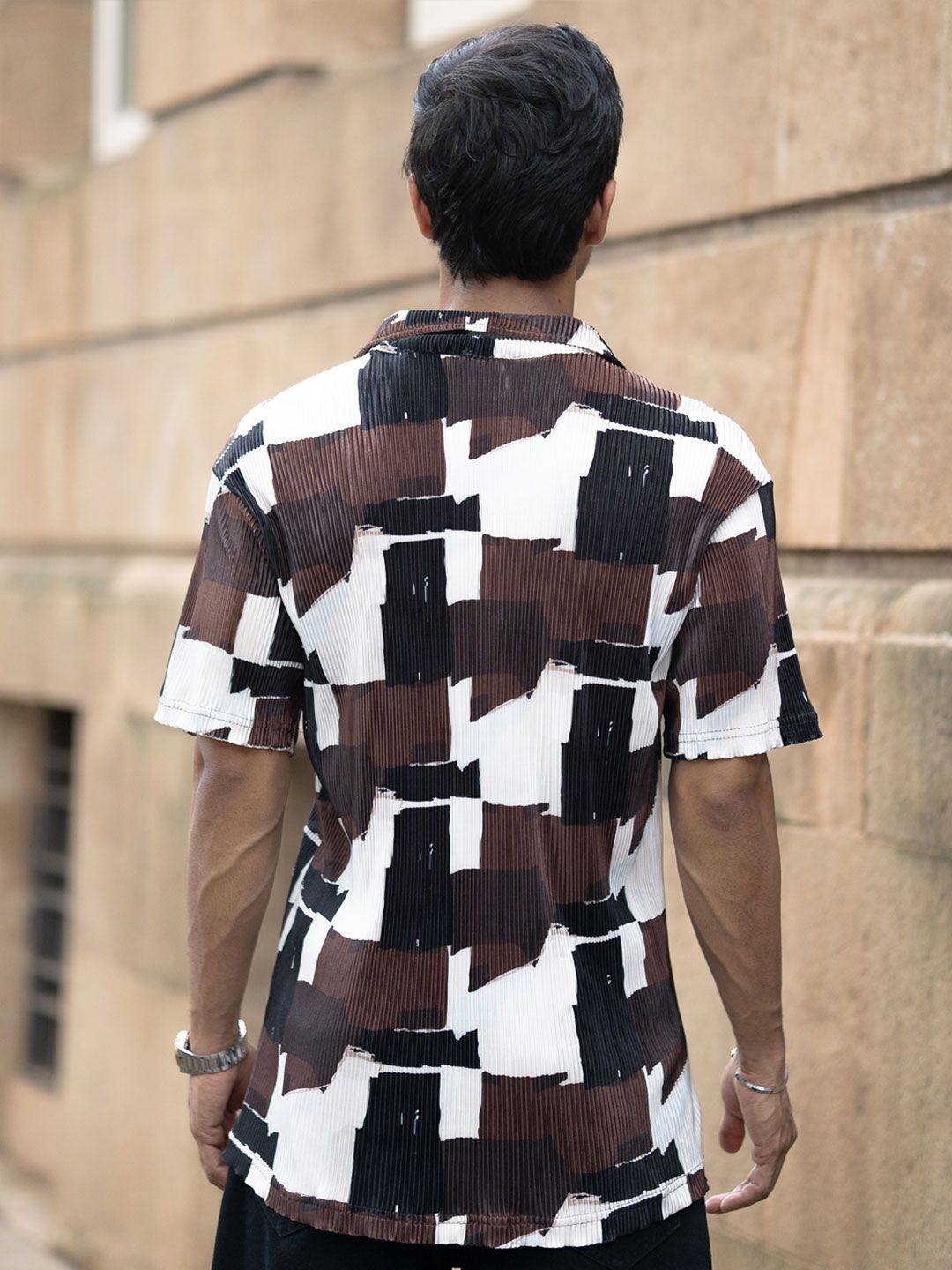 Powerlook Men Relaxed Fit Abstract Printed Spread Collar Casual Shirt