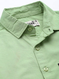 DILLINGER Men Green Cotton Casual Shirt