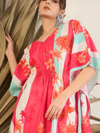 Indo Era Women Floral Printed Gotta Patti Kurta