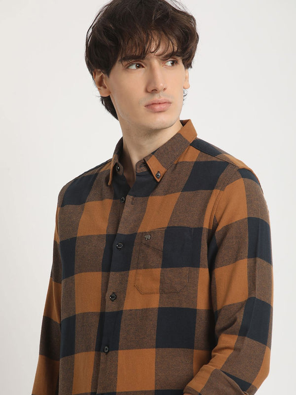 THE BEAR HOUSE Checked Slim Fit Pure Cotton Casual Shit