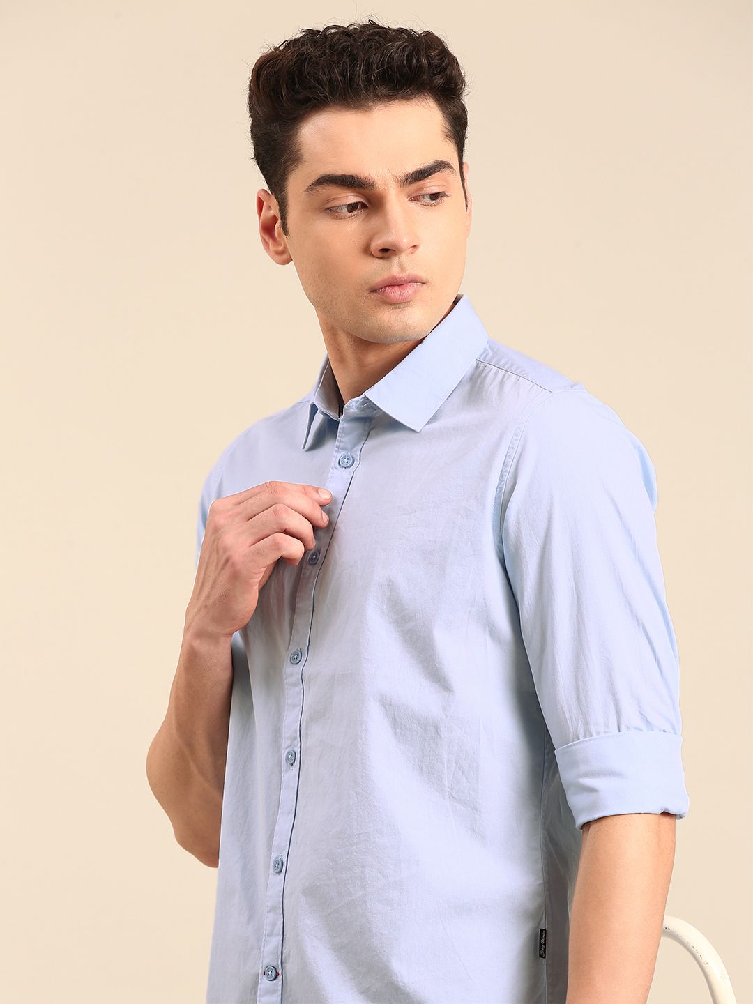 Being Human Pure Cotton Slim Fit Opaque Casual Shirt