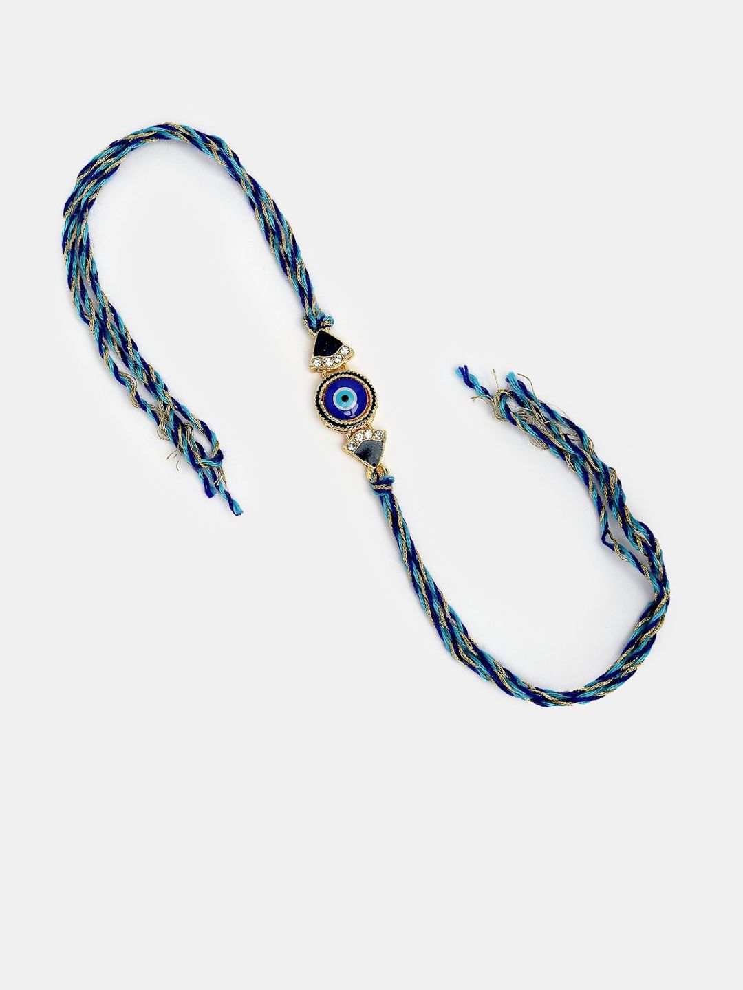 Set NVR 2 Bhaiya Bhabhi Rakhi Bertatah Batu Mata Jahat &amp; Manik dengan Roli Chawal