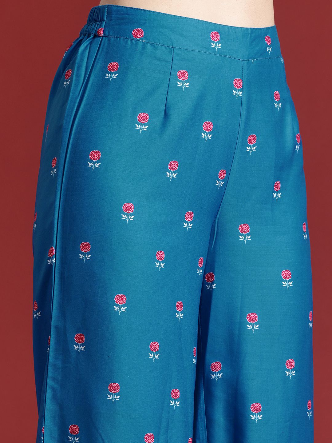 Anouk Women Floral Printed Regular Kurta With Sharara & Dupatta