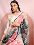 Vishudh Floral Printed Pure Cotton Straight Kurta & Trousers With Dupatta