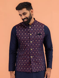 KeSah Lelaki bertekstur Zari Jaket Nehru Biasa