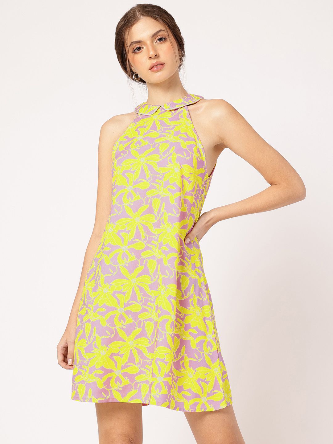 DressBerry Breezy Blend Printed Peter-Pan Collar Sheath Dress