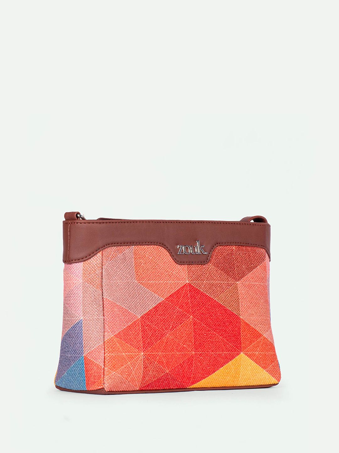Zouk Geooptics Harmony Geometric Printed Structured Sling Bag