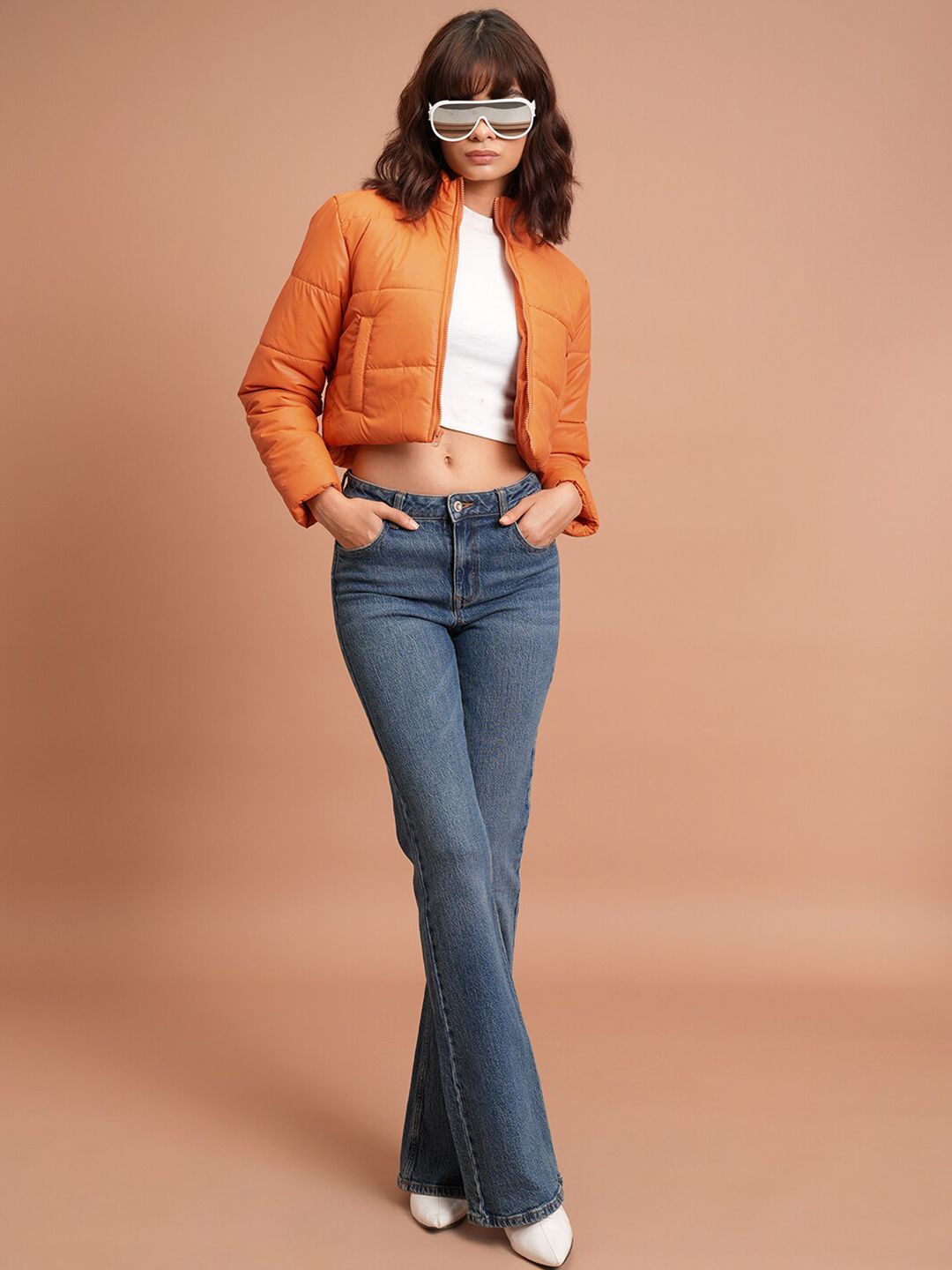 Tokyo Talkies Orange Crop Padded Jacket