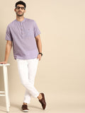Anouk Men Lavender Pastels Pure Cotton Kurta