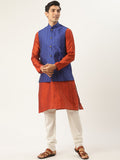 SOJANYA Kurta Rekaan Sendiri Oren Lelaki dengan Jaket Churidar & Nehru