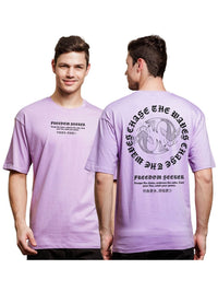 ADRO Men Typography Printed V-Neck Extended Sleeves T-shirt