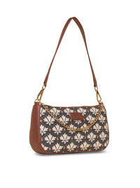 ZOUK Floral Printed Structured Baguette Bag Handbags