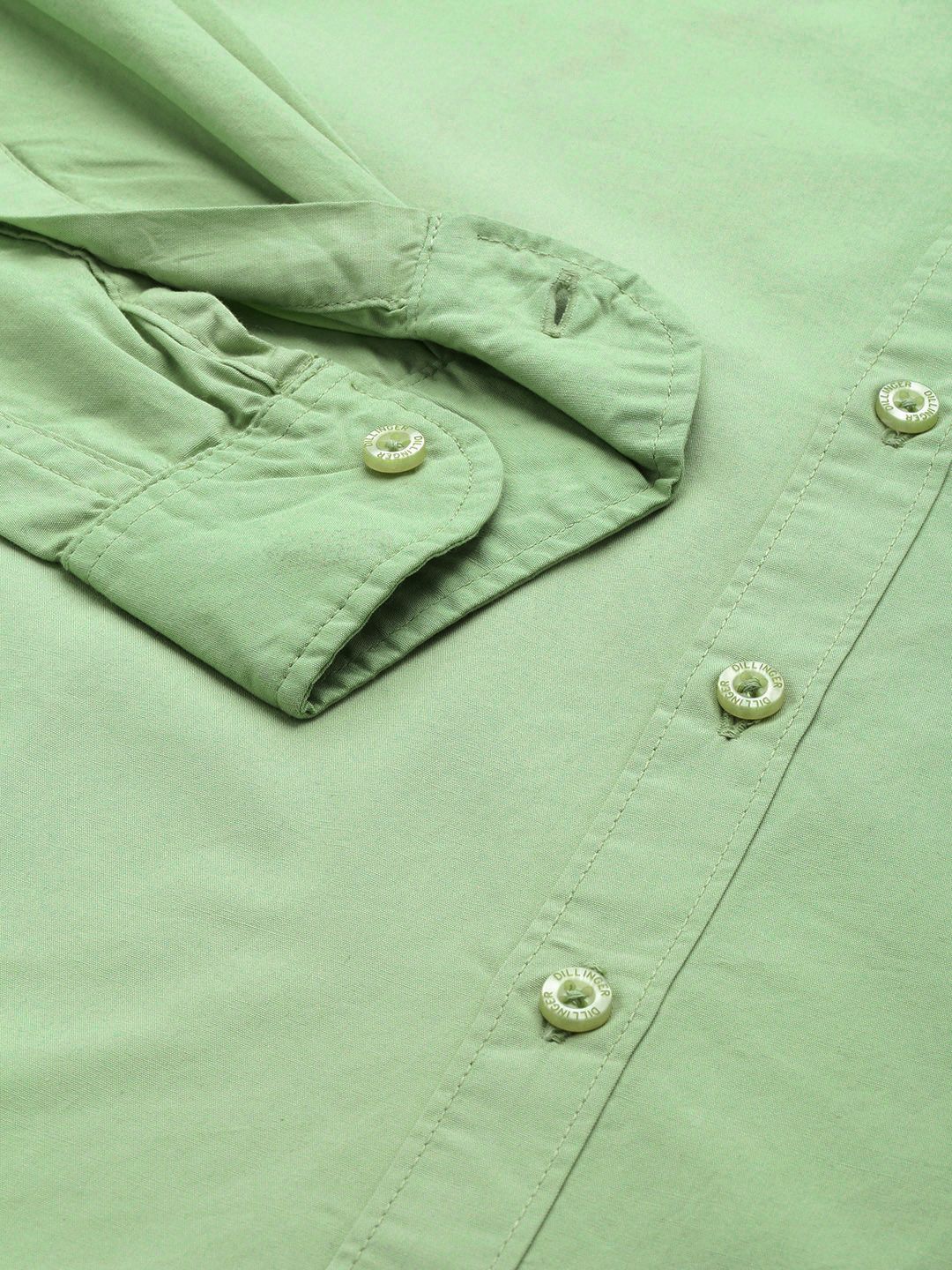 DILLINGER Men Green Cotton Casual Shirt
