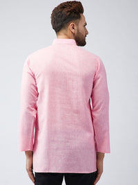 SOJANYA Men Pink Solid Kurta Lurus