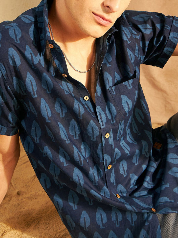 DENNISON Block Printed Lightweight Casual Shirt