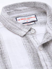 The Indian Garage Co Men Slim Fit Striped Double Flap Casual Shirt