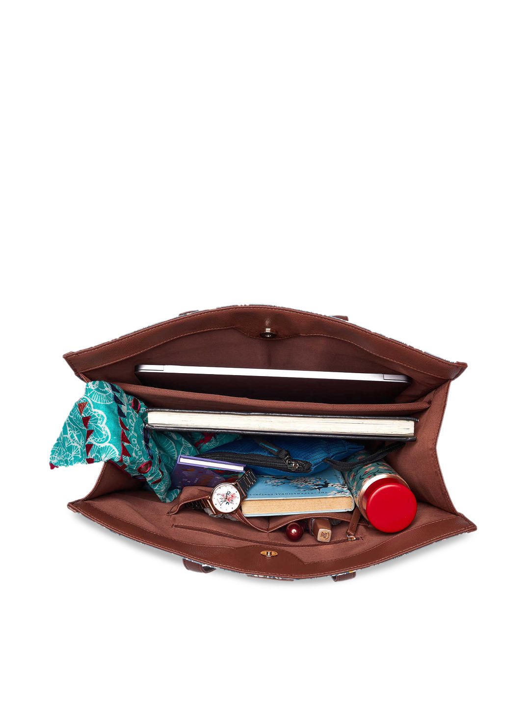 TEAL BY CHUMBAK Floral Printed Oversized Shoulder Bag