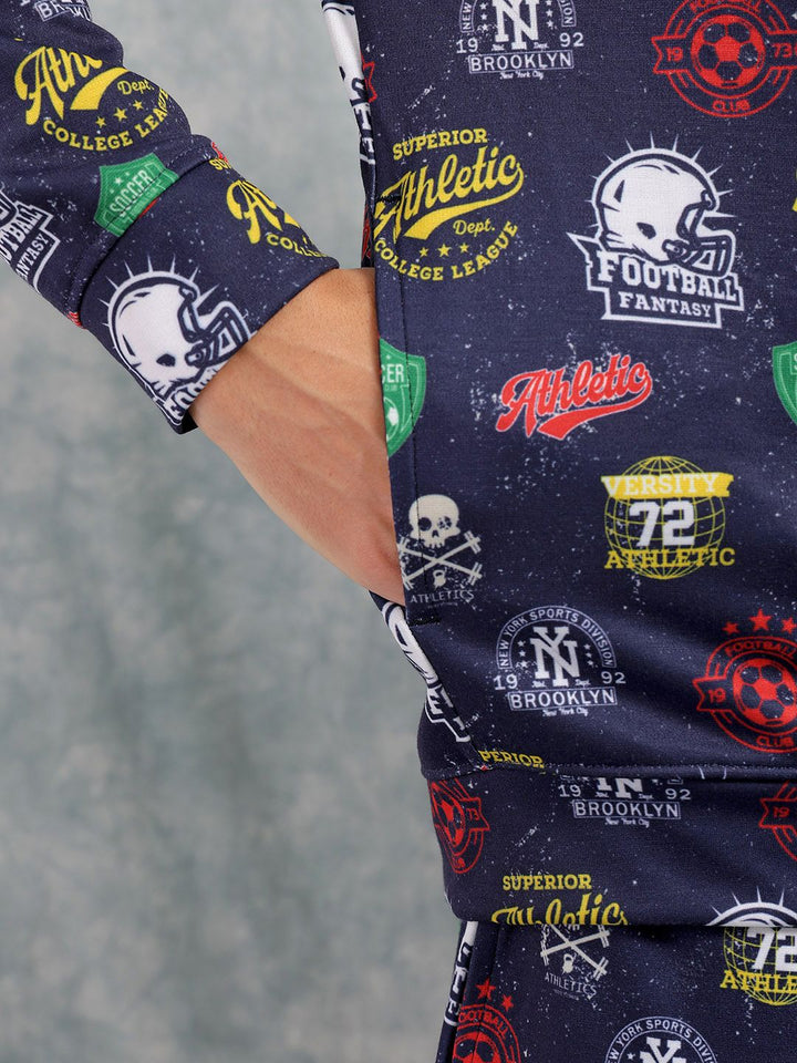 The Indian Garage Co Printed Hooded Sweatshirt & Joggers