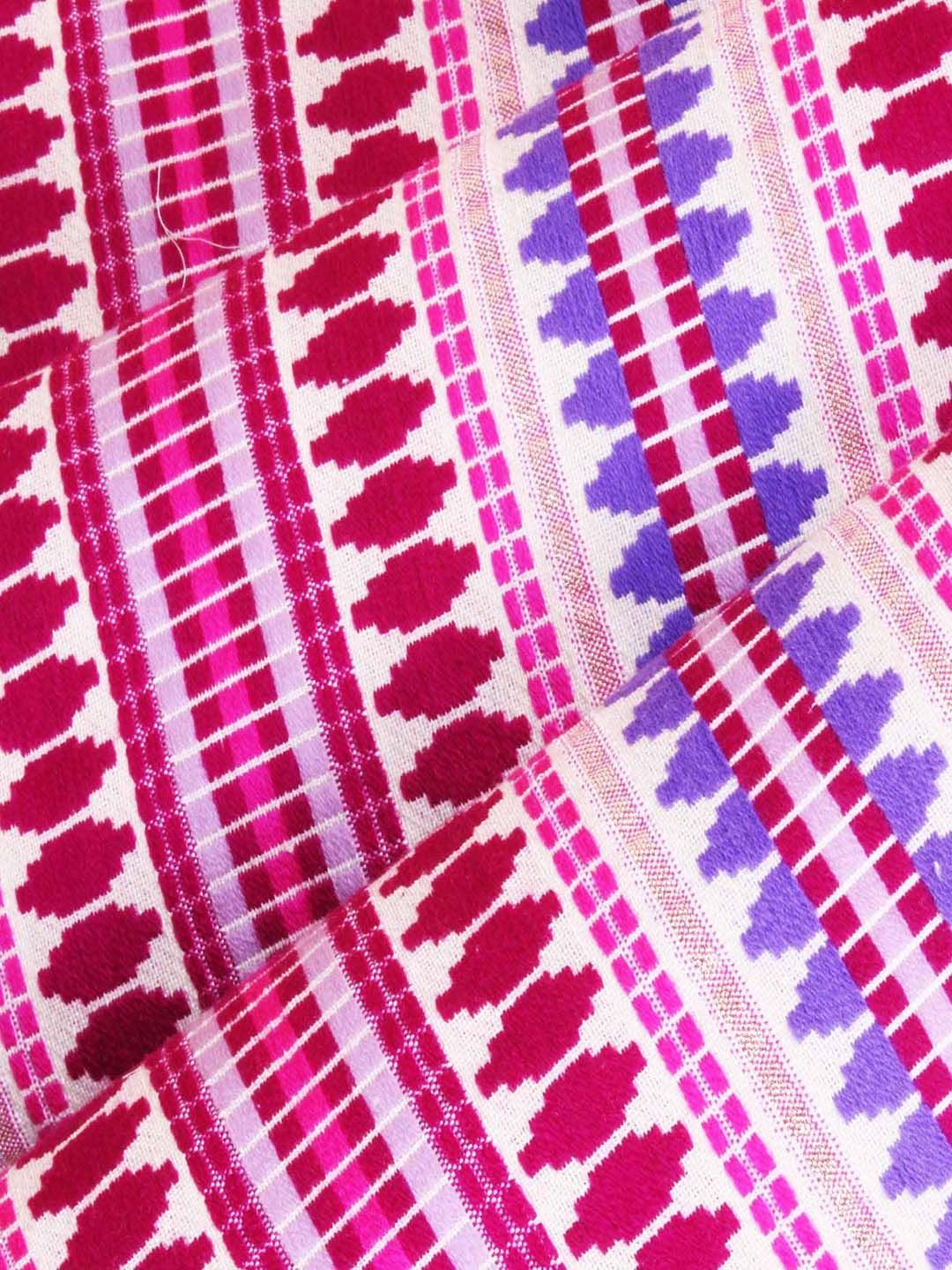 STITCHNEST Purple & Pink Self Design Jacquard 3-Seater Sofa Cover
