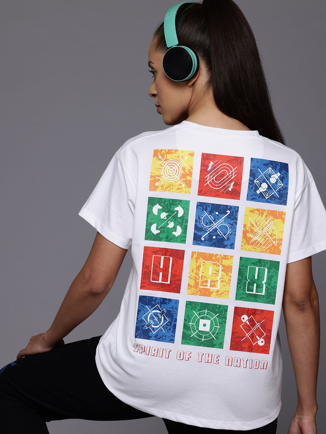 HRX by Hrithik Roshan Printed Drop-Shoulder Sleeves Lifestyle T-shirt