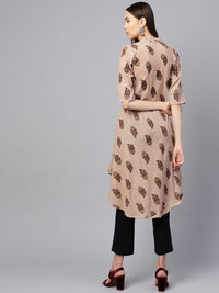 SOJANYA Kurta A-Line Bercetak Wanita Beige & Merah