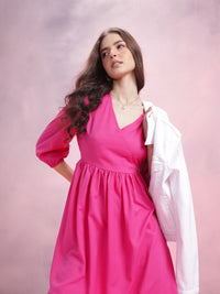 DressBerry Puff Sleeve A-Line Dress