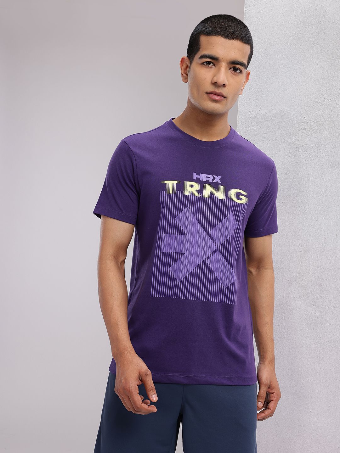 HRX by Hrithik Roshan Brand Logo Print Training T-shirt