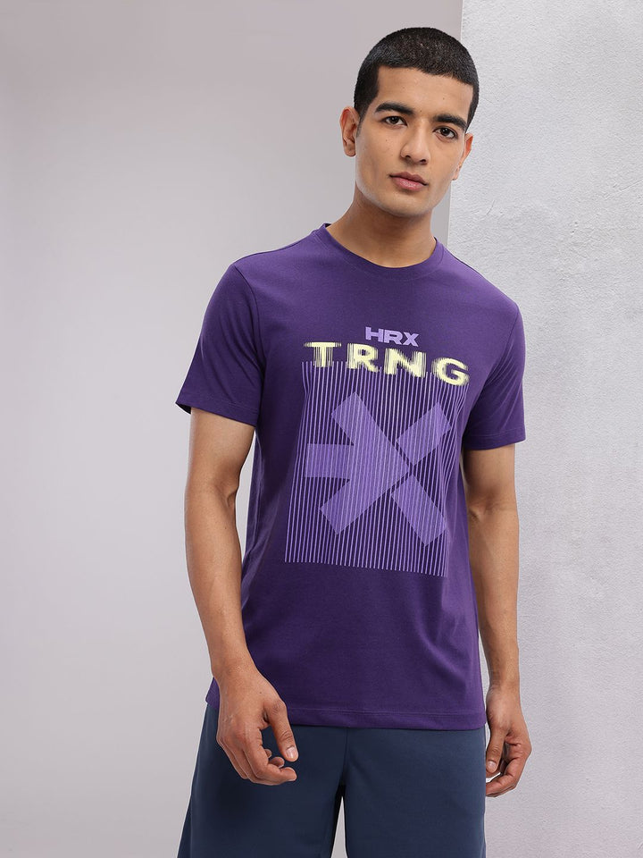 HRX by Hrithik Roshan Brand Logo Print Training T-shirt